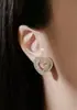 Pendientes de botón con forma de corazón microincrustado y conjunto de colgantes, estilo ins coreano de moda, minimalista, estilo frío, moda popular europea y americana