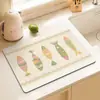 Tapete de ralo de cozinha com padrão patchwork estilo fresco mais vendido, absorvente e de secagem rápida, tapete isolante térmico para restaurante, porta-copos para máquina de café, em estoque