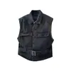 Chaleco de Mezclilla Estilo Americano para Hombres y Mujeres, Chaleco sin Mangas de Marca de Verano a la Moda, Chaqueta a la Moda con Cuello Cuadrado