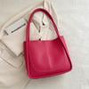 Textura de cor sólida all-match ins shoulder bag feminina 2024 primavera nova elegante simples saco axilar tote bag moda