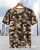Verano Patriótico Manga Corta Bandera Nacional Ropa Holgada de Camuflaje de Media Manga para Hombre Ropa de Entrenamiento Camiseta para Exterior Logo