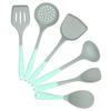 Duas cores silicone antiaderente panela utensílios de cozinha 6 peças cozinha espátula colher de sopa Colander espátula espátula terno de utensílios de cozinha