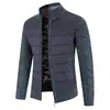 2024 Nuevo Suéter de Punto para Hombre de Comercio Exterior Moda Puntada Cuello Cardigan Chaqueta Acolchada de Algodón Chaqueta Acolchada de Algodón para Hombre