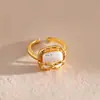 Anillo de Apertura Irregular Transfronterizo Europeo y Americano Estilo Dinero Antiguo Moda Anillo para Dedo Índice Lujo Ligero Gama Alta Versátil Joyería de Mano para Mujeres Venta al por Mayor