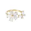 Anel de Flor Olho de Gato Estilo Coreano Primavera e Verão Novo Feminino Fashion Elegante Versátil Pequeno Fresco Borboleta Dedo Indicador