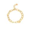Pulseira Redonda Côncava de Aço Titânio Joia Pulseira para Mulheres Aço Inoxidável Não Desbota ins Textura Europeia e Americana Combinação Multicolor