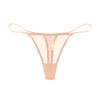 Varsbaby Tanga sexy de malla europea y americana ultradelgada transparente perspectiva tentación ropa interior de cintura baja pantalones T con cinturón delgado para mujer