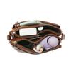 Bolso de hombro informal, estilo retro europeo y americano, de PU, multicapa, monedero, sencillo, color sólido, elegante, estilo occidental.