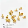 Cuentas espaciadoras de tres vías pagoda incrustadas con diamantes, chapadas en oro de plata S925, accesorios para joyería DIY para pulseras