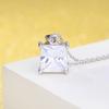 Weihua Colar Feminino Pingente Geométrico Quadrado Personalizado Amor Estrela Banhado a Prata Curto Simples Zircônia em Estoque