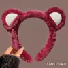 Faixa de cabeça de pelúcia fofa de desenho animado para lavar o rosto de mulheres, acessório de cabelo para outono e inverno, faixa de cabeça de coroa alta, antiderrapante, grampo de cabelo que não cai