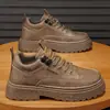 Zapatos para Hombre 2026 Nuevo Otoño Exterior Retro Aumentadores de Altura Casuales de Cuero para Hombre, Estilo Británico, Antideslizantes, Resistentes al Desgaste, Zapatos de Trabajo