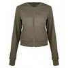 Nova roupa de yoga outono e inverno para mulheres, feita de elastano, altamente elástica e respirável, com capuz, jaqueta com zíper, bolsos laterais e adequada para atividades de fitness