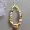 Cadena para Teléfono Móvil Original Rilakkuma con Cuentas y Cascabeles Llavero Colgante de Chica Linda Cámara de Dopamina Correa Anti-Pérdida