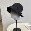 Estilo japonês elegante abertura traseira cinta relógio chapéu de pescador feminino artístico casual cor sólida estilo hong kong chapéu de bacia à prova de sol moda