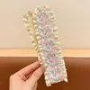 Tiara de Renda Colorida com Bolinhas Fofa para Meninas Estilo Coreano Estilo Ins~Adesivo Mágico Domador de Fios Soltos Tira Larga para Cabelo