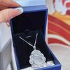 Pingente de Buda Maitreya com Calcedônia de Gelo Natural Novo Estilo Chinês Pingente de Luxo Acessível de Nicho Colar de Buda de Jade Ágata