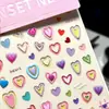 Pegatinas Coloridas para Uñas con Forma de Corazón de Niña Dopamina Gelatina Patrón de Corazón Rosa Melocotón Estéreo para Uñas DIY Lindo