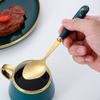 Conjunto de talheres de aço inoxidável com faca, garfo e colher escandinavos transfronteiriços Caixa de presente verde escuro de 24 peças Faca de bife para hotel Colher de comida ocidental