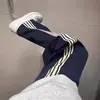 Pantalones Rectos Azul Marino Tres Barras para Hombre Otoño Estilo Americano Marca de Moda oversize Alto Grado Cachorros Atractivo Pantalones Deportivos
