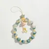 Pulseira com Pingente de Pata de Gato e Sementes de Bodhi, Corrente para Celular, Pulseira Exquisita e Fofa para Mulheres Brincarem com Contas Budistas