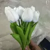 Flores Artificiais de PU Transfronteiriças, Tulipas Artificiais Realistas, Flores Artificiais para Decoração de Casamento, Decoração de Casa, Buquês de Flores de Mão e Peças Decorativas