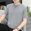 Camiseta de Manga Curta de Seda de Gelo de Bambu para Homens 2026 Verão Nova Estilo Fino Top de Camiseta de Secagem Rápida de Toque Fresco para Homens