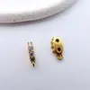 Cuentas Espaciadoras Ovaladas de Doble Fila con Circonita Microincrustada de Cobre Chapado en Oro para Pulseras, Collares y Joyería Espaciadora de Perlas Hecha a Mano DIY