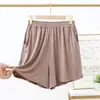 Calça Bermuda Modal Verão Estilo Coreano 2022 Bolso Externo Fina para Casa Pijama Calça Larga Tamanho Grande Perna Larga
