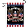 Bandeira de Jardim Cruzada para o Novo Dia da Independência, Bandeira com Listras e Águia Americana, Decoração Externa, Bandeira de Jardim Dupla Face em Linho