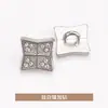 Botões Quadrados de Diamante para Camisa Botões Metálicos para Casaco de Lã Jaqueta Terno Botões Formais Botões Dourados