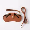Bolsa para Óculos com Cordão, Bolsa Portátil para Armazenamento de Óculos, Estojo Simples de Couro para Óculos, Capa Protetora, Personalizável
