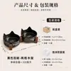 Tigela de água e comida dois em um para gatos com suporte de madeira, à prova de tombamento, fácil de limpar, design de orelhas de gato, tigela de cerâmica para gatos fofa e divertida
