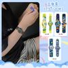 Pegatina de tatuaje de color con purpurina para reloj, para mujer, resistente al agua, de larga duración, para niños, con bonito patrón de dibujos animados