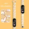 Nuevo Reloj LED con Estampado de Chica Fresca Pequeña, Sencillo, Tinta, Impermeable, Dibujos Animados, Deportivo, Luminoso, Pulsera de Reloj Digital