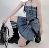 Calcetines rectos de punto con cubierta de pierna gruesa y a rayas deportivas retro estilo preppy americano para otoño e invierno