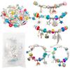 Joyería DIY Cabello Cadena de Serpiente Cristal Facetado Cuenta Agujero Grande Corona Aleación Pulsera Juego de Combinación de Color Fijo