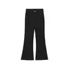 Jeans acampanados negros para mujer, nuevo estilo de verano, talla grande, adecuados para cuerpo tipo pera, de cintura alta, elásticos, adelgazantes, pantalones cropped