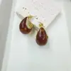 Brincos Geométricos Europeus e Americanos Retrô Doces e Descolados Combinação de Cobre e Plástico Formato C Irregulares Estilo Maillard Pendentes