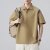 Ropa para Hombre Xintang 2026 Verano Nueva Camisa Polo para Hombre con Cuello de Solapa, Manga Corta, Delgado, Marca de Moda, Camisa Polo de Manga Tres Cuartos