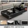 Mesa de centro italiana minimalista de lujo ligero de vidrio templado, rectangular, extensible, con almacenamiento, para salas de estar pequeñas