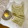 Conjunto de Pijama Infantil de Lã 270g para Outono e Inverno Íntimo para Meninos e Meninas Bebê Escovado Desenho Animado Roupa de Casa