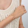 Pulsera de Estilo Nicho Elegante Pequeña Fresca Amor Doble Capa Apilada para Usar Japonés y Coreano Acero Titanio Chapado Oro de 18K Joyería E054