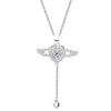 Colar de prata esterlina S925 com asas de amor em forma de coração de anjo cupido, design de luxo leve para meninas, presente Sense 520