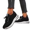 Novos Sapatos Casuais de Outono Malha Tecida Respirável Salto Anabela Sola Grossa Sapatos Casuais Comércio Exterior Tamanho Grande Sapatos de Malha