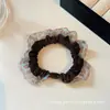Scrunchie de malla a cuadros con estampado de leopardo, versátil y duradero, alta elasticidad, no se resbala, goma para el pelo de larga duración para mujer
