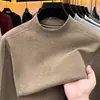 Moletom masculino gola redonda para comércio exterior transfronteiriço, camiseta de manga longa para primavera e outono, roupa casual versátil para pais de meia-idade e idosos