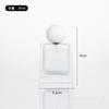 Venta al por mayor de frascos dispensadores de 50 ml y 100 ml con tapón de bola redondo y pulverizador. Frasco de perfume cuadrado de vidrio de alta calidad, vacío.
