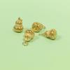 Prata de Lei S925 Banhada a Ouro com Diamantes Incrustados, Pingente Oco de Cabacinha da Sorte, Acessório de Joia de Prata para Pulseira Colar Pingente DIY