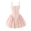 Vestido Puro Desejo Estilo Ballet com Alça de Espinha de Peixe para Mulheres, Decote Quadrado, Ajuste na Cintura, Emagrecedor, Puff, Doce, Garota Hot, Vestido Princesa Venda por Atacado